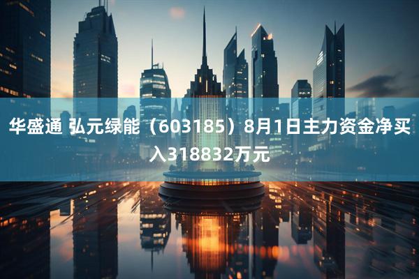 华盛通 弘元绿能（603185）8月1日主力资金净买入318832万元